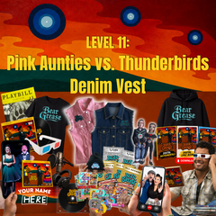 Bear Grease Original Off Broadway Cast Recording | Level 11 | Pink Aunties vs Thunderbirds Denim Vest | $1,000